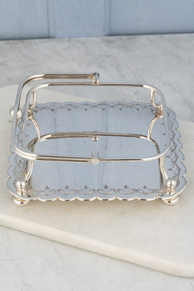Antique Silverplate and Glass Sardine Box