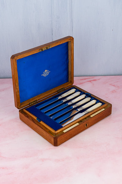 Antique Silverplate and Mother-of-Pearl Luncheon & Dessert Set - Service for 6