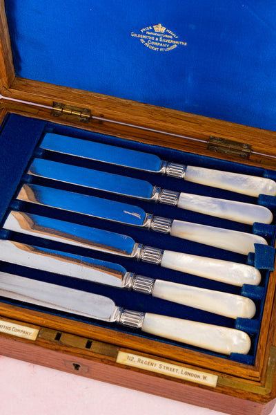 Antique Silverplate and Mother-of-Pearl Luncheon & Dessert Set - Service for 6