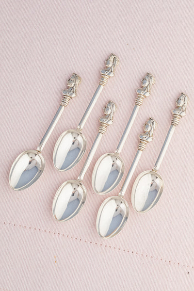 Antique Sterling Silver Queen Victoria Teaspoon - Set of 6