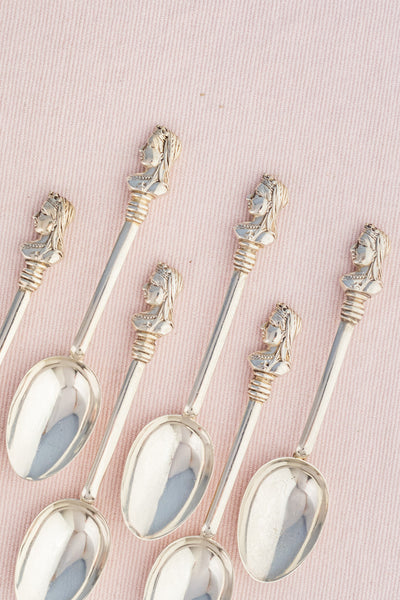Antique Sterling Silver Queen Victoria Teaspoon - Set of 6