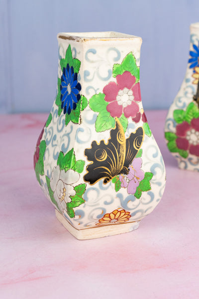 Antique French Butterfly Vase Pair