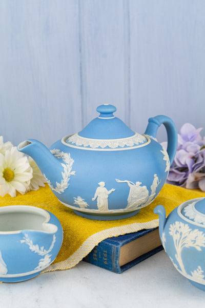 Antique Wedgwood Jasperware 3-Piece Tea Service