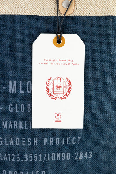 Apolis Navy Blue P.O.S.H. Market Bag with Shoulder Strap
