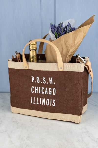Apolis P.O.S.H. Market Tote with Shoulder Strap in Russet