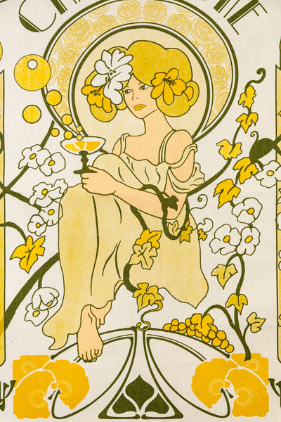Art Nouveau Champagne Tea Towel