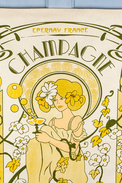 Art Nouveau Champagne Tea Towel