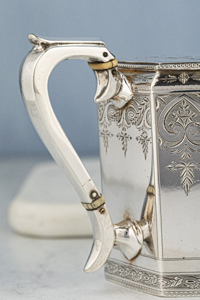 Antique Octagonal Silverplate Tea Service