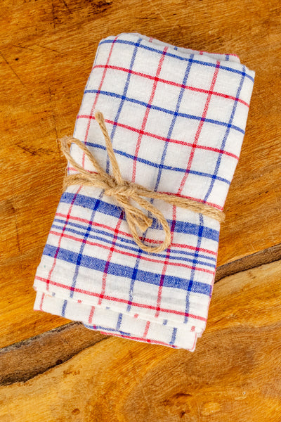 Bistro Check Linen Napkin Set of 2