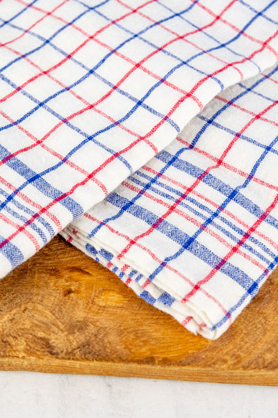 Bistro Check Linen Napkin Set of 2
