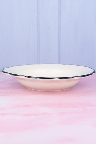 Black Band Scallop Edge Soup Bowl