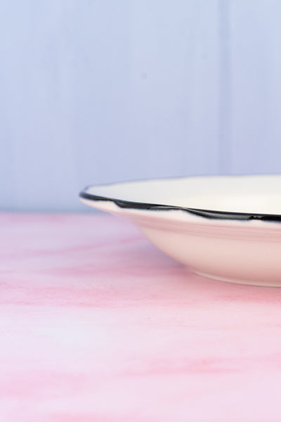 Black Band Scallop Edge Soup Bowl