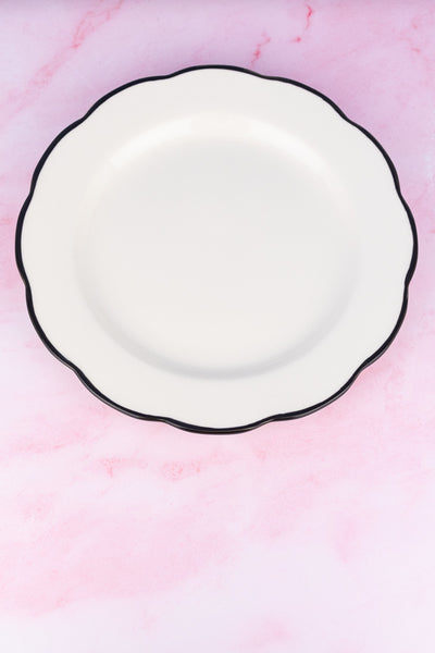 Black Band Scallop Edge Dinner Plate