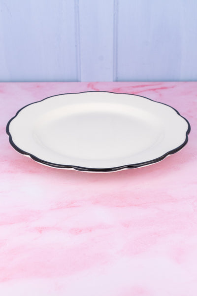 Black Band Scallop Edge Dinner Plate