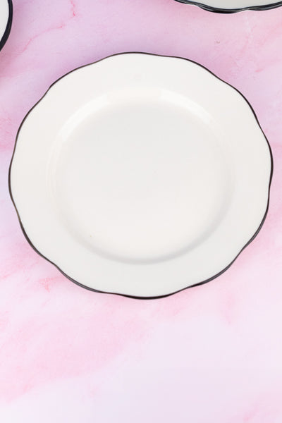 Black Band Scallop Edge Salad Plate