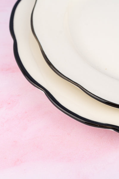 Black Band Scallop Edge Salad Plate