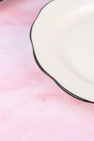 Black Band Scallop Edge Salad Plate