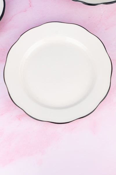 Black Band Scallop Edge Salad Plate