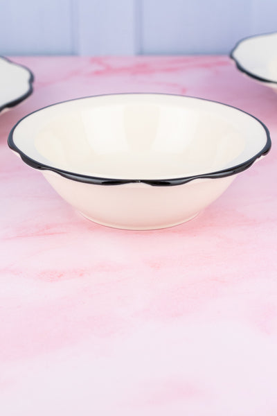 Black Band Scallop Edge Bowl
