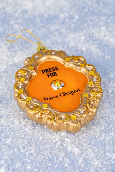 Champagne Button Glass Ornament