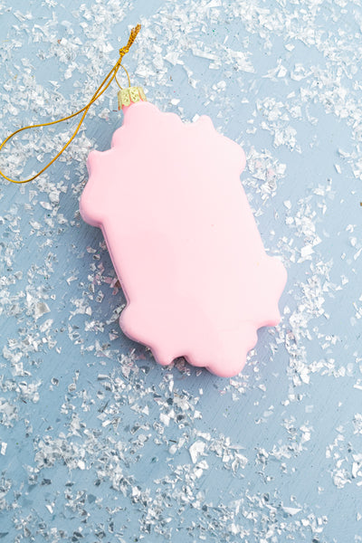 Champagne Button Glass Ornament