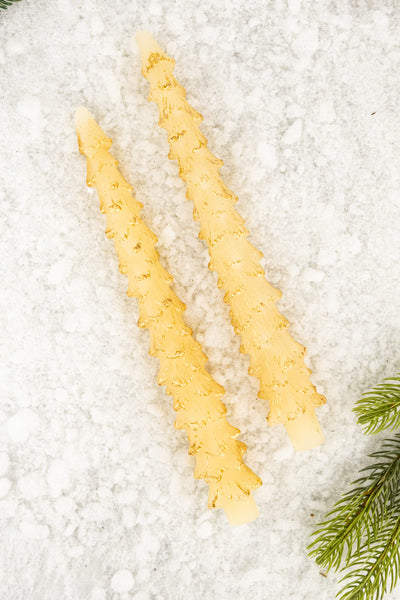 Christmas Tree Taper Candles - Set of 2