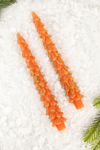 Christmas Tree Taper Candles - Set of 2