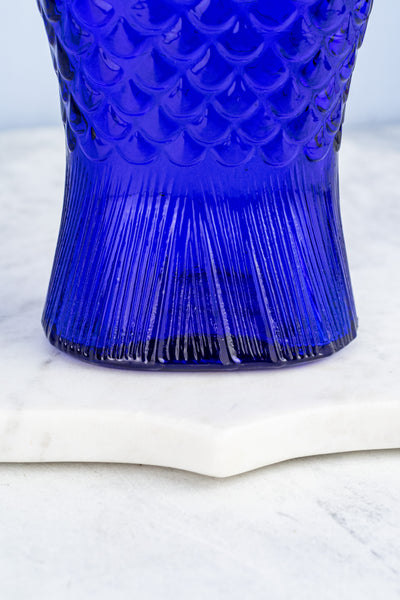 Cobalt Glass Fish Carafe