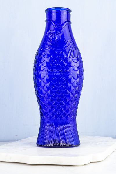 Cobalt Glass Fish Carafe