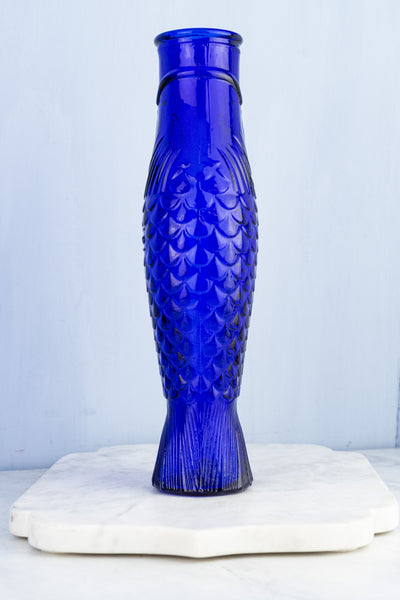 Cobalt Glass Fish Carafe