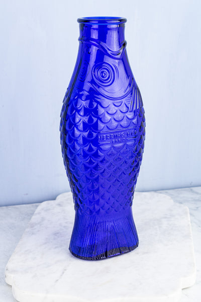 Cobalt Glass Fish Carafe