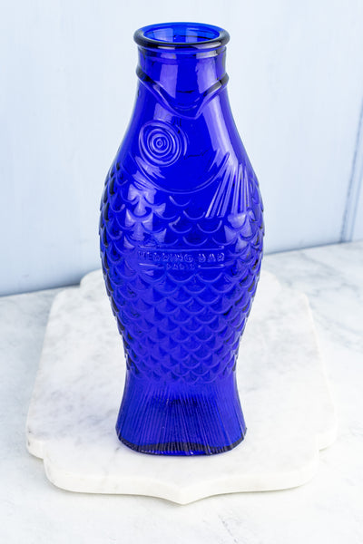 Cobalt Glass Fish Carafe