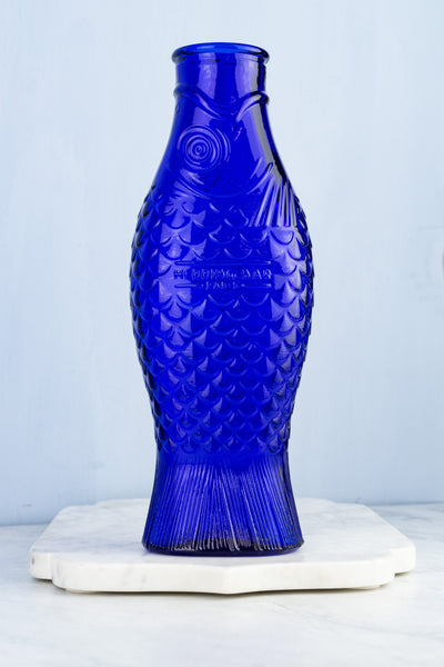 Cobalt Glass Fish Carafe