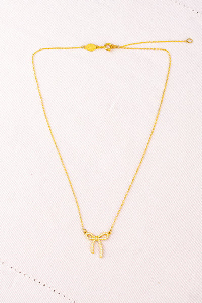 French Crystal Bow Necklace