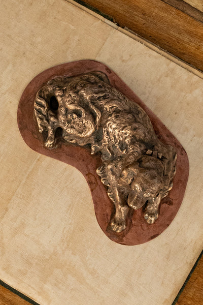 Antique French Spaniel Inkwell