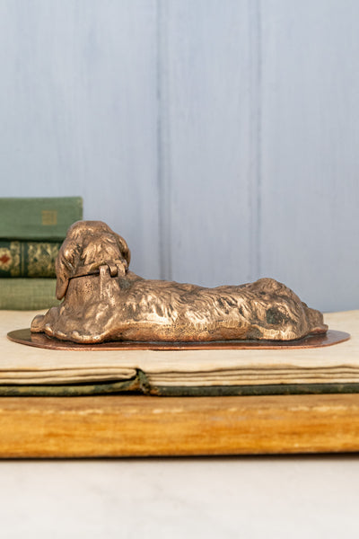Antique French Spaniel Inkwell