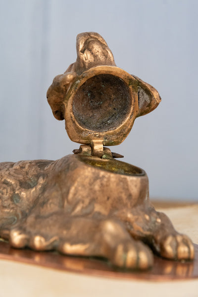 Antique French Spaniel Inkwell