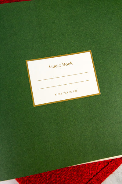 Embroidered Christmastide Pomegranate Guest Book