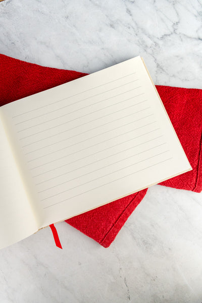 Embroidered Christmastide Pomegranate Guest Book