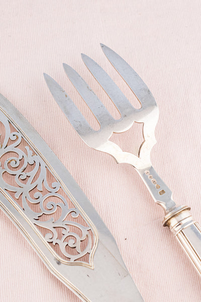 English Silverplate Fish Servers