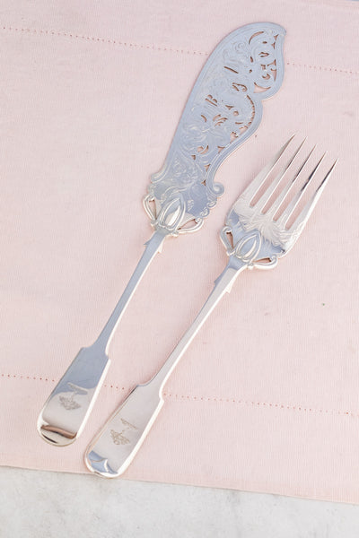 English Silverplate Fish Servers
