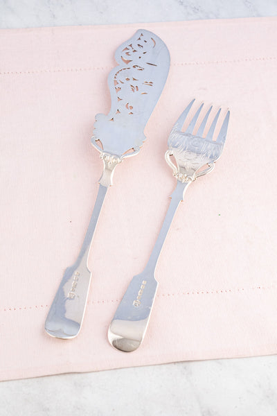 English Silverplate Fish Servers