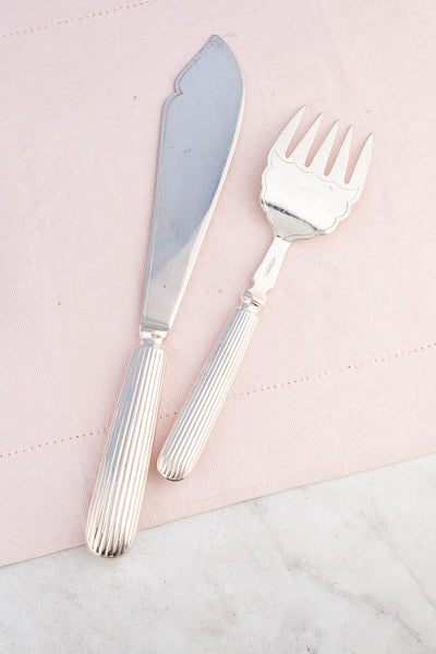 English Silverplate Fish Servers