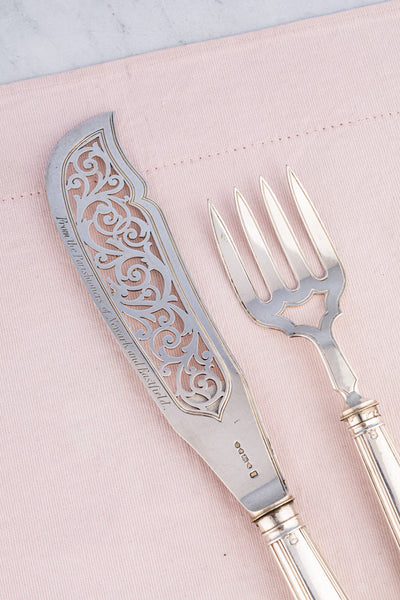 English Silverplate Fish Servers