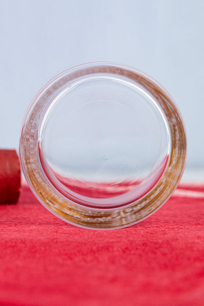 Gold Rim Etched Rocks Glass - Set of 2