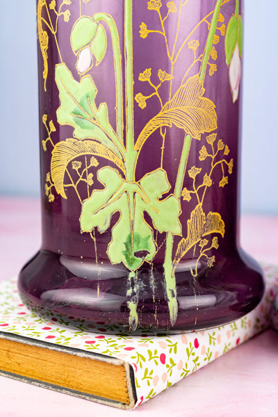 French Art Nouveau Poppy Vase Pair