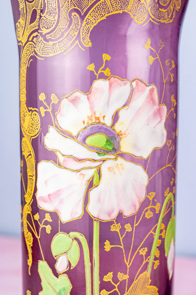 French Art Nouveau Poppy Vase Pair