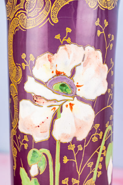 French Art Nouveau Poppy Vase Pair