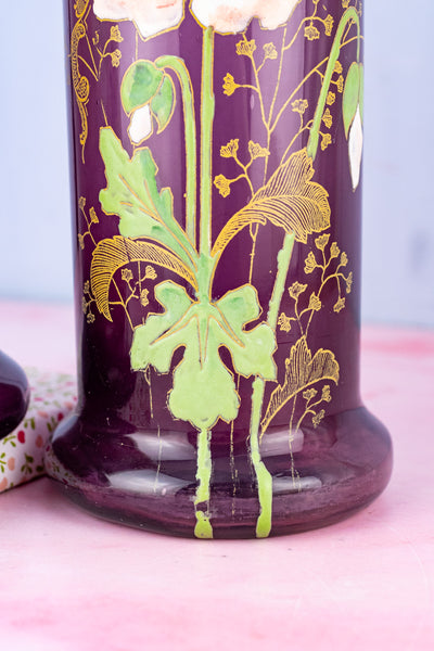 French Art Nouveau Poppy Vase Pair