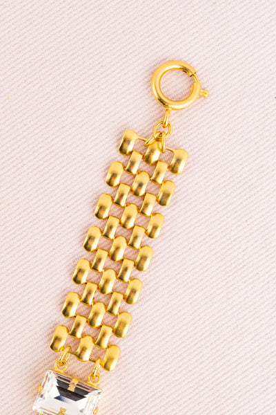 French Crystal Emerald Cut Cuff Bracelet